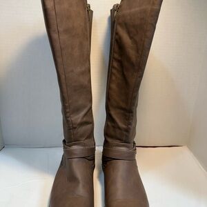 Woman Within Wide Calf Brown Heeled Boots